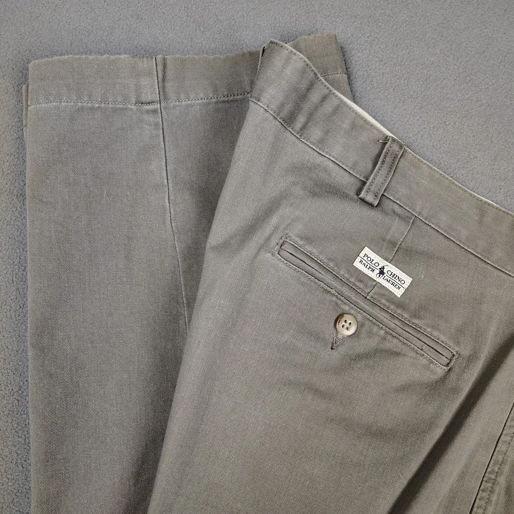 VINTAGE Polo Ralph Lauren Khaki Pants Men 39x30 Olive Pleated Classic Old Money
